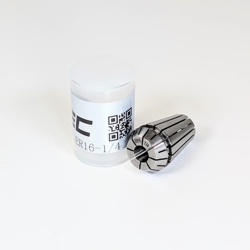 1/4" ER16 Collet, clamping range 0.250" - 0.211", Runout 0.01 mm
