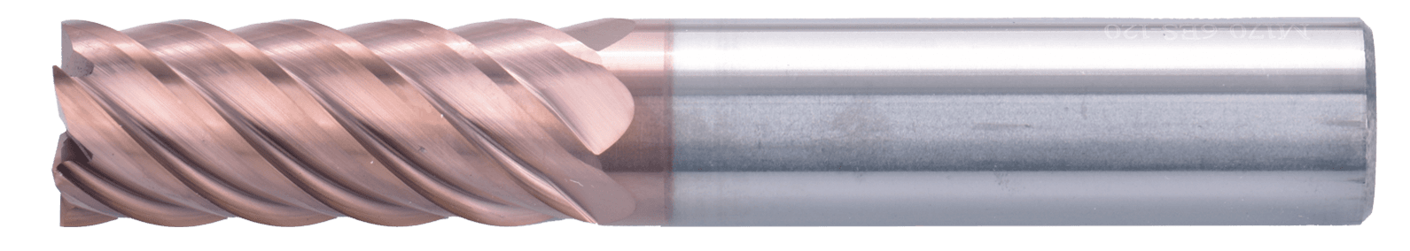 4 mm Carbide End Mill, 5 Flutes, Flat, Standard length, For P, H materials, TiSiAlCrN coated, Helix angle 45 degree, LOC 12 mm