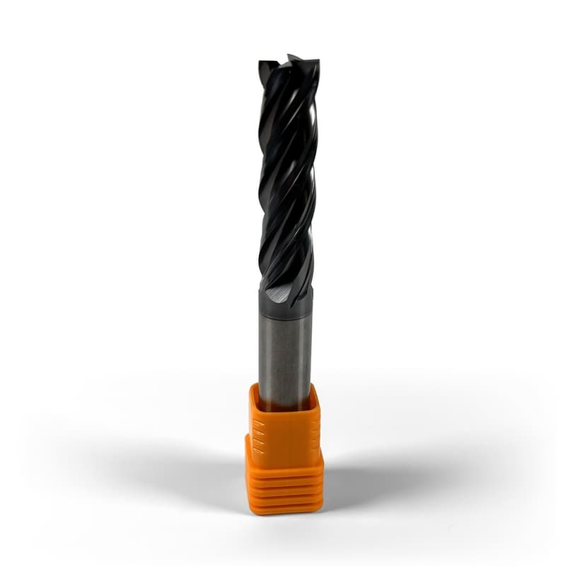 12 mm Carbide End Mill, 4 Flutes, Flat, Long, For P, M, K materials, AlCrN coated, LOC 45 mm