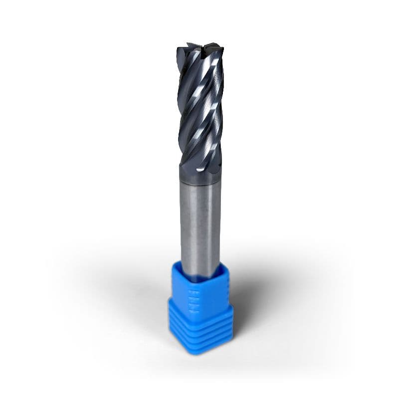 1/2" Carbide End Mill, 5 flutes, Bull Nose - R0.015", 1.25" LOC, AlCrN Coated