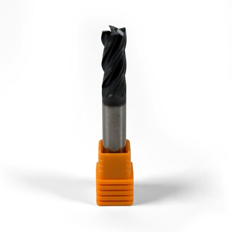 8 mm Carbide End Mill, 4 Flutes, 0.1 mm Corner Chamfer, Standard length, For P, M, K materials, AlCrN coated, LOC 20 mm
