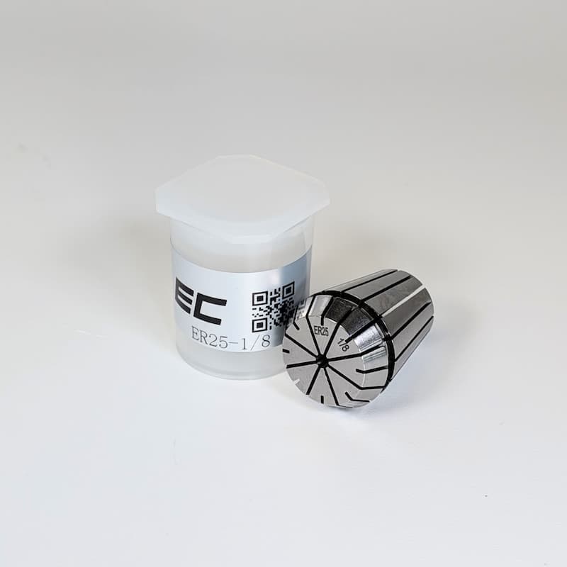 1/8" ER25 Collet, clamping range 0.125" - 0.086", Runout 0.01 mm