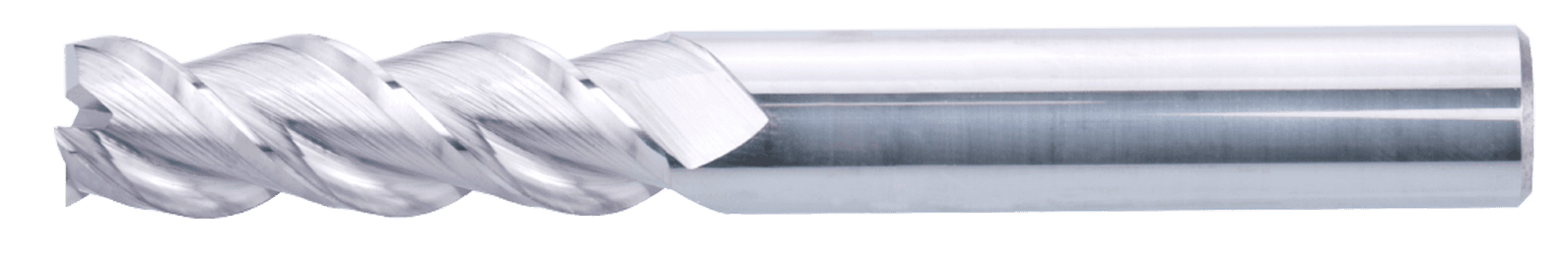 1.5 mm Carbide End Mill, 3 Flutes, Flat, Standard length, For N materials, Uncoated, Helix angle 37 degree/39 degree/41 degree, LOC 4 mm