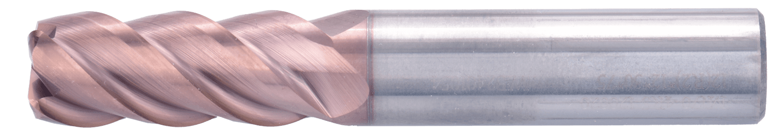 4 mm, 0.5 mm Chamfer Carbide End Mill, 4 Flutes, Radius, Standard length, For P, H materials, TiSiAlCrN coated, Helix angle 45 degree, LOC 12 mm