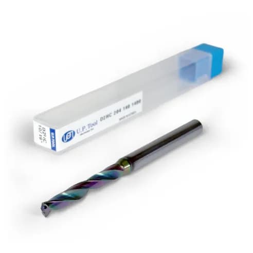 1/4-20 UNC Tap Drill, 2 flutes, Carbide Drill, 5xD, Through Tool Coolant - 140°, 1.4" LOC, HR Coated, 1/4" Shank