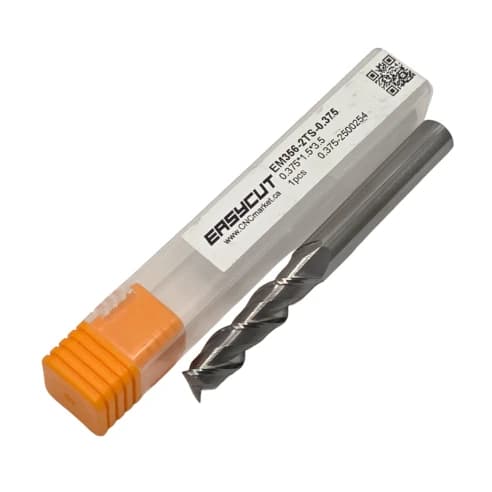 3/8 Carbide End Mill, 2 Flutes, Flat, Long, For N materials, Uncoated, LOC 1.500