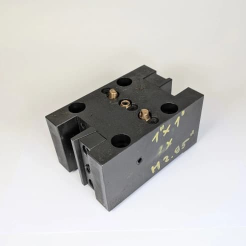 1" Square Twin OD Turning Tool Block, BMT65, 2.95" Overall Height - Showroom Unit