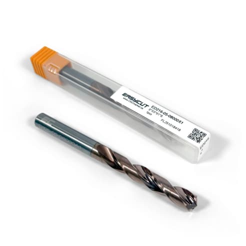 8mm Carbide Drill, 2 flutes, 5xD, Through Tool Coolant - 140°, 43mm LOC, Coated