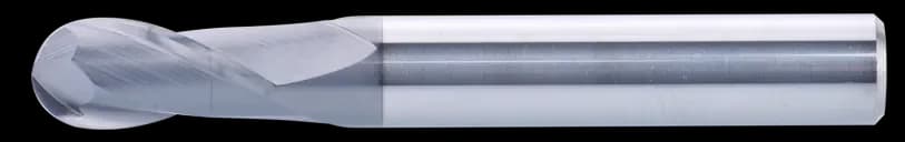 3 mm Carbide End Mill, 2 Flutes, Ball Nose, Standard length, For P, M, K materials, AlCrN coated, LOC 6 mm