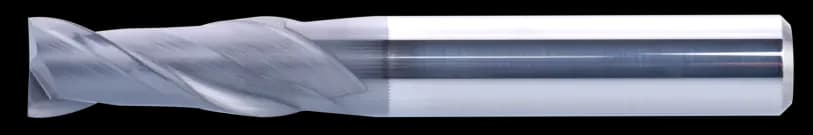 2 mm Carbide End Mill, 2 Flutes, Flat, Standard length, For P, M, K materials, AlCrN coated, LOC 6 mm