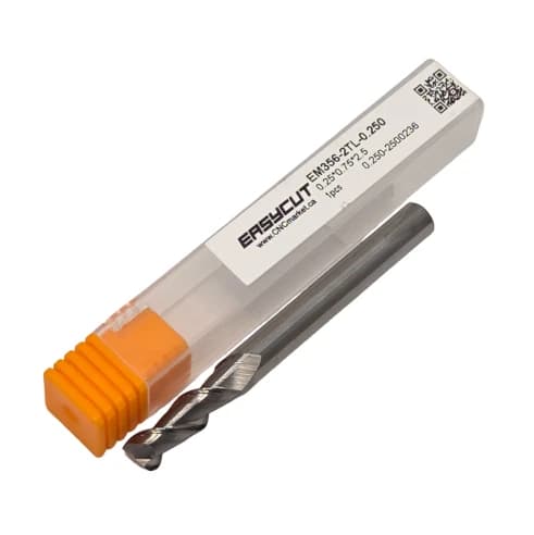 1/4 Carbide End Mill, 2 Flutes, Flat, Standard length, For N materials, Uncoated, LOC 0.750